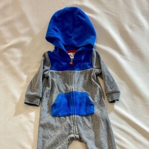 Carter's Infant Boys Long Sleeve One Piece Fleece Jumpsuit Size 9Mos